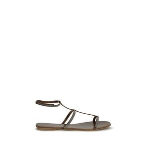 Pedro García Brown Calf Leather Bos Taurus Strap-On Women's Sandals